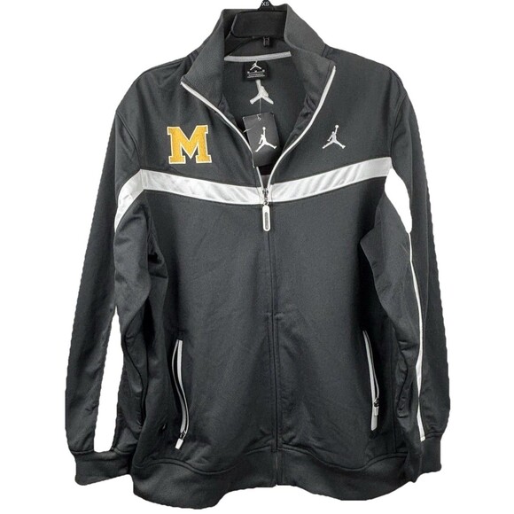 NWT Michigan Wolverines Jumpman Michael Jordan Nike Track Jacket Coat Sz Medium - Picture 2 of 9